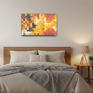 Art mural en bambou 3D mosaïque fait main, motif feuille verte, décoration d'anniversaire Art Déco, personnalisable OEM - Product Image 1