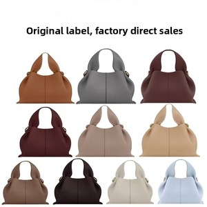 Sac à bandoulière en cuir véritable pour femme French Polens, style minimaliste urbain, avec fermeture éclair et fermoir magnétique - Product Image 2