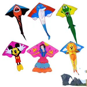 Wholesale weifang shark cartoon easy flying children kite for kids