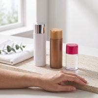 Bouteille en plastique HDPE écologique vide de 100 ml, cylindre de calibre 24, avec bouchon à presser, réutilisable pour lotion visage et corps