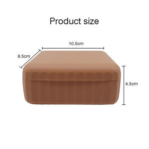 Nuovo portatile Eco Friendly in Silicone <span class=keywords><strong>da</strong></span> viaggio scatola di sapone di scarico con il coperchio del vassoio per esterni 3 in 1 porta sapone piatti - Product Image 3