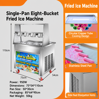 Machine à glace frite professionnelle à plateau unique, pour yaourts et glaces roulées, idéale pour les stands de rue