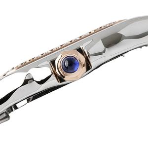 Montre élégante classique de haute qualité pour femmes, bracelet en acier inoxydable, montre-bracelet ultra-fine avec diamants - Product Image 3