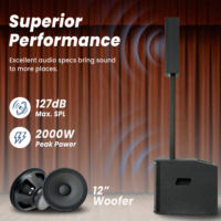Précision Pro Audio AC49-MK2 1000W 12 pouces Woofer Système de sonorisation audio professionnel Haut-parleur de colonne alimenté par réseau actif en bois