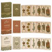 Cartes à jouer espagnoles personnalisées avec logo, 48 cartes, papier kraft, finition mate, boîte à rabat pour cadeau touristique