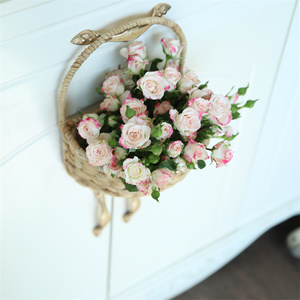 Nước Làm Bằng Tay Lục Bình <span class=keywords><strong>Wicker</strong></span> Tường Giỏ Trong Nhà Ngoài Trời Treo Trồng Cho Hoa Hiển Thị Lưu Trữ Giỏ - Product Image 3