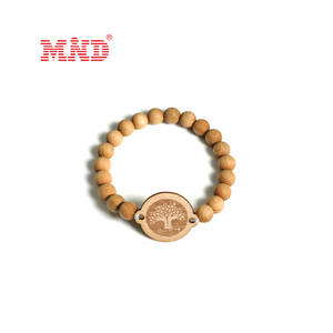 Tùy chỉnh RFID dây đeo cổ tay <span class=keywords><strong>Mifare</strong></span> cổ điển Ev1 1K thẻ gỗ hạt <span class=keywords><strong>NFC</strong></span> RFID dây đeo cổ tay vòng đeo tay - Product Image 1