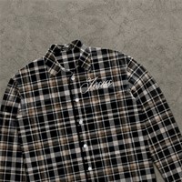 Kemeja Pria Kasual Lengan Pendek Vintage Bahan Katun 100% Bernapas Kerah Kotak Kancing Tunggal Produsen OEM ODM Musim Semi