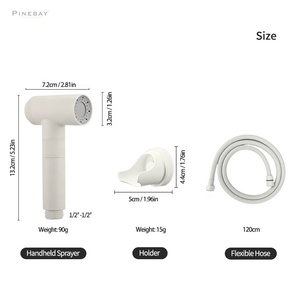 PINEBAY Modern New Design Magnetic ABS Shattaf Beige White Toilet <strong>Bidet</strong> Set Personal Hygiene Durable Handheld <strong>Bidet</strong> Sprayer - Product Image 2