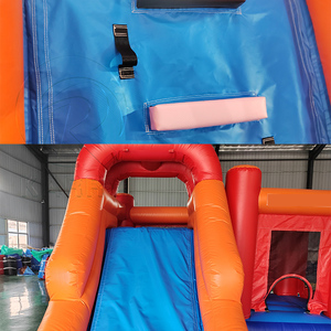 Tobogán Acuático Inflable Comercial <span class=keywords><strong>con</strong></span> <span class=keywords><strong>Casa</strong></span> de Brinco y <span class=keywords><strong>Piscina</strong></span>, Combo Húmedo/Seco Rojo y Azul, Castillo Hinchable <span class=keywords><strong>para</strong></span> Niños - Product Image 6