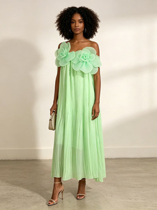 Nuovo Stile 2026: Abito da Donna con Motivi Floreali Tridimensionali, Paillettes e Volant - Product Image 1