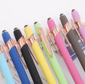 Durable Metal Ballpoint <b>Stylus</b> <b>Pen</b> Soft Rubber Touch Tip Welcome Gifts Promotional Activities Custom Logo Silk Screen Blue Black - Product Image 3