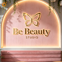 Lettres arabes personnalisées en 3D, enseigne rétroéclairée, logo en acier inoxydable, lettres lumineuses à LED, enseigne murale pour boutique