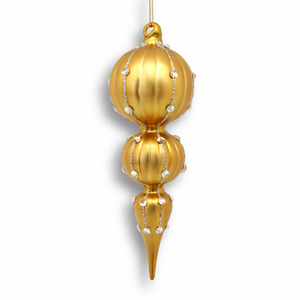 Ornement de Noël en verre soufflé à la main de luxe, perles de cristal, décoration d'arbre, vintage, maison, OEM ODM, couleur personnalisée, usine - Product Image 2