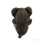 Peluche Ours Brun Foncé Ute en Polyester avec Décorations à Carreaux Bleus, Poupée en Peluche Super Douce, Cadeau d'Anniversaire pour Enfants, Vente en Gros