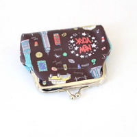 Dompet Koin Kulit Souvenir Wisata New York dengan Logo Custom, Tas Dompet Wanita