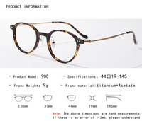 Montures de lunettes vintage en titane pur de haute qualité pour hommes et femmes, avec branches confortables en acétate pour lunettes de lecture optiques