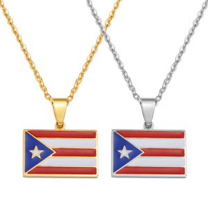 Colliers pendentifs avec drapeau de Porto Rico, fleurs d'hibiscus hawaïennes et de Guam pour femmes et filles, bijoux frangipanier de la <span class=keywords><strong>Guadeloupe</strong></span> # 512862 - Product Image 5