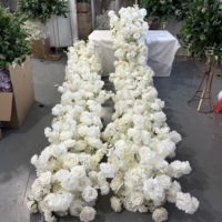 IFG Wholesale, chemin de table en fleurs de cerisier et de roses blanches en soie de 10 pieds pour décorations de table de mariage