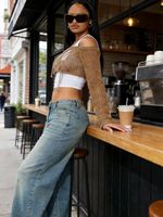 Nouvelle collection Printemps 2026 : Jean bootcut vintage brodé pour femme, style européen et américain, extensible, délavé, taille mi-haute, coupe classique
