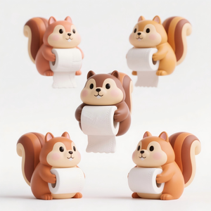 Porte-serviettes en résine en forme d'écureuil 12 pouces, support de mouchoirs sur pied personnalisé motif animal mignon, base style <span class=keywords><strong>porcelaine</strong></span> pour comptoir de cuisine - Product Image 1