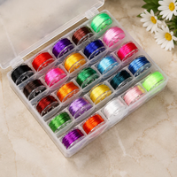 Kit de 25 fils élastiques plats en cristal colorés pour bracelets perlés DIY, kit de cordons extensibles durables pour la fabrication de bijoux