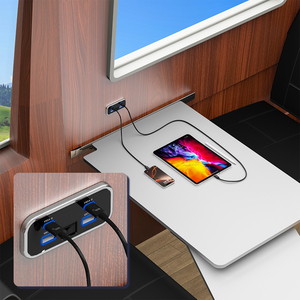 Custom Marine Camper Bus Seat 12V 24V Puerto Usb Cargador integrado Toma de corriente con interruptor 18W Doble Usb-A 20W Doble Usb-C - Product Image 4