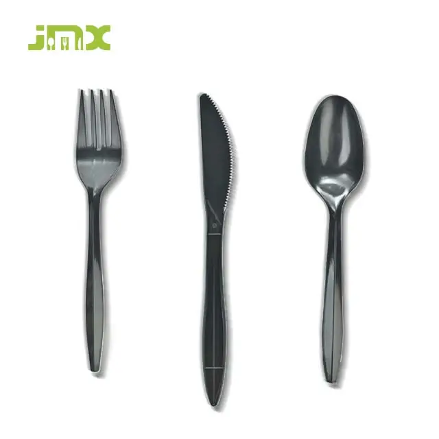 مجموعة أدوات المائدة البلاستيكية للاستعمال مرة واحدة المزودة بملاعق وشوكة وسكين توصيل مباشر من المصنع