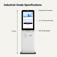 Kios Pembayaran Layanan Mandiri dengan Pengenalan Wajah Biometrik, Layar Sentuh Interaktif 21,5 Inci, dan Terminal Informasi dengan NFC
