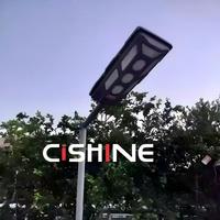 Farola Solar LED Cishine IP65 Impermeable, Todo en Uno, con Iluminación de Cuatro Lados, Amplia Área de Iluminación, Ahorro de Energía para Iluminación Vial