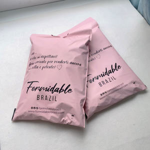 Cutsum Express Pink Poly Mailer Recycled Black Courier <b>Clothing</b> Package <b>Bag</b> With Custom Logo and Handle <b>Clothing</b> Packaging - Product Image 4