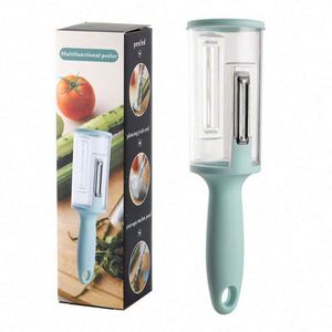 Multi-purpose 2-in-1 Domestic Kitchen Supplies, Fruit Cutter with Organizer <b>Box</b>, Veggie and Potato Skin Remover <b>Tool</b> - Product Image 1