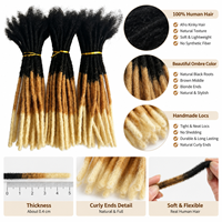 Extensions de dreadlocks en cheveux humains vierges 100% de qualité supérieure, dreadlocks afro crépus faits à la main, couleur ombrée, texture douce et naturelle