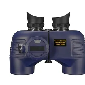 Good quality high clear 10X50 marine telescope boat blue Marine with bak4 float Digital Directional Compass Binocular