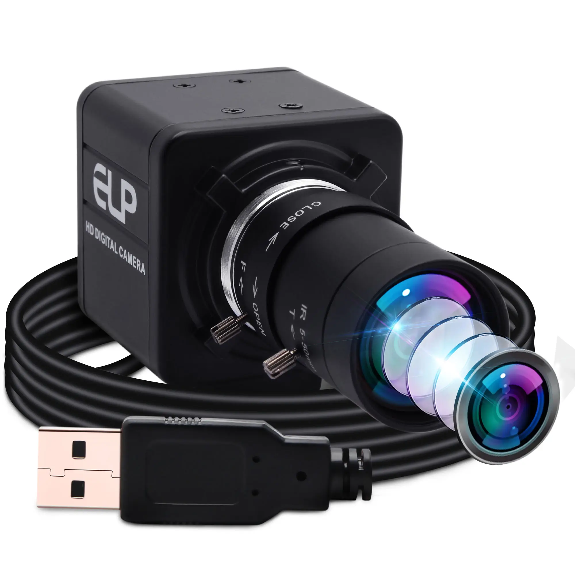 ELP 1080P 60fps PC Webcam 260fps Zoom 10x CMOS OV4689 colore PC HD Mini USB videocamera digitale Full HD 1920X 1080