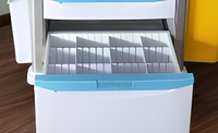 Chariot d'urgence médical hospitalier multicolore à 5 tiroirs, en plastique durable et léger, chariot de soins infirmiers, boîte à objets tranchants 3L, poteau IV, USI