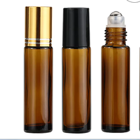 Meilleures ventes de bouteilles à bille roulante en verre ambré de 10ml Bouteilles de parfum cosmétiques à fond épais Mini bouteille de parfum avec bille roulante