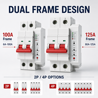 Interruptor Diferencial de Corriente Residual 6A-40A 230V 50Hz IP20 6kA 10mA 30mA Tipo AC Curva A B C Riel DIN