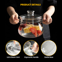 Casserole en verre borosilicate 2000 ml / 67,6 oz, casserole en verre transparent avec couvercle pour soupe, ragoût, lait, nourriture pour bébé, cuisine à domicile