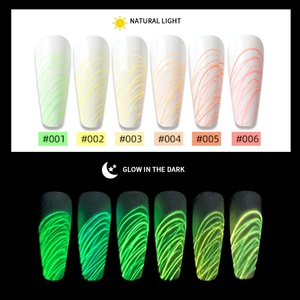 Vernis à <span class=keywords><strong>ongles</strong></span> en gel élastique phosphorescent effet toile d'araignée 2026 pour marque privée, séchage UV, à retirer par trempage, pour nail art, vente en gros - Product Image 3
