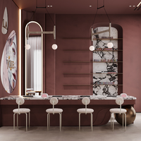 Jeu de meubles pour onglerie Custom Nail Shop Front Desk Design raffiné Aménagement intérieur de salon Décoration