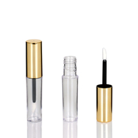 Mini tube transparent pour gloss, conteneur rond court pour gloss, emballage AS