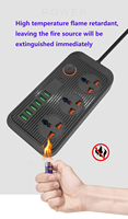 Strip daya 110v-250V dengan Multi Plug, pengisi daya keselamatan anak menampilkan 3 outlet AC dan Port USB