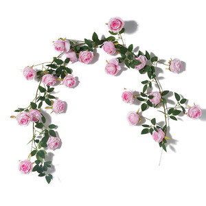 Nouvelle Guirlande de roses artificielles en soie réaliste style Monet, décoration de plafond romantique style campagnard, recouvrement de tuyaux pour lieux touristiques - Product Image 5