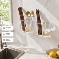 Support mural portable en plastique pour baguettes, avec drainage, pour cuisine domestique, boîte à vaisselle de qualité alimentaire