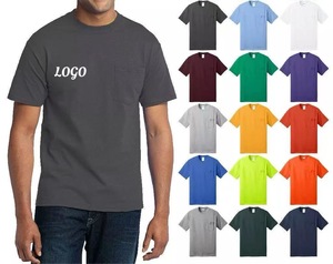 Promotional 50% Polyester 25% Cotton 25% Rayon Soft Fabric Custom Screen Printed Logo Short Sleeve Pocket T Shirt for Men