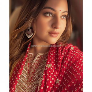 Actrice Sonakshi Sinha Rouge Couleur Sharara Set Pour Mariage - Product Image 1