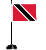 Drapeaux de bureau des îles Turcs et Caïcos, petits drapeaux de table avec mât noir, décoration pour la maison et le bureau, célébrations