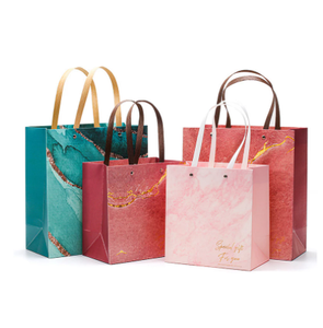 Sacs d'emballage pour vêtements, sac fourre-tout en papier simple, boîte cadeau à rivets solides, accessoires de mariage et d'anniversaire, sac en papier de boutique à motif marbré - Product Image 6