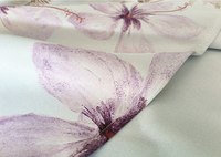 Rideau occultant à 80 % imprimé numériquement avec des fleurs d'orchidée et des feuilles de ginkgo, rideau à œillets à motif floral rose, tissu imprimé numériquement en usine